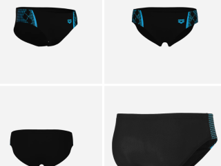 Slip de bain homme Graphic Noir et bleu