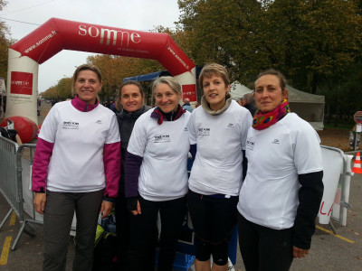 les 5 relayeuses après l'épreuve...dont Delphine Langue en relais 1 (19km200 en 1h41) et Bénédicte
