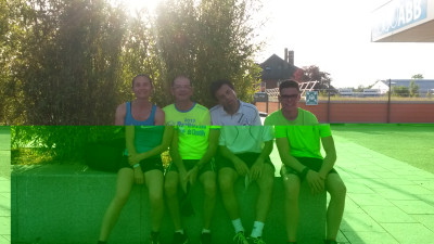 Fred, Baptiste, Stéphane et Béné 14 km avec un beau parcours.