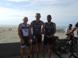 Site d'arrivée du triathlon de Berck: Jean-Luc,Sam,Ludo 