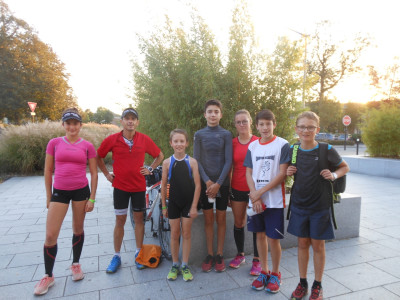 Camille,François et l'école de triathlon au retour du footing