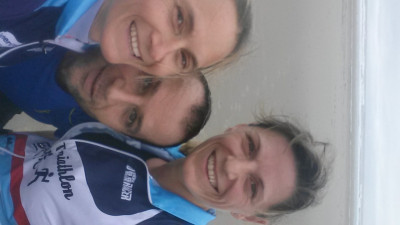 Delphine, Bénédicte et Didier (1/2 béné ): course tranquille sur la plage de berck