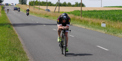 Olivier partie vélo triathlon du Lac du Der