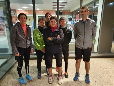 Fin de séance (Capacité aérobie) pour nos triathlètes. Il manque Christophe sur la photo