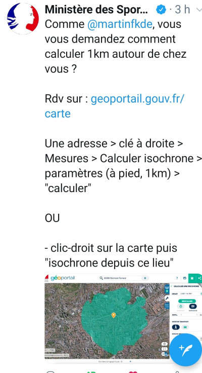 Réponse de Ministère des sports à Martin FOURCADE