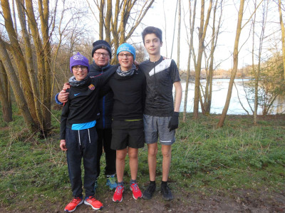 Fin d'une séance de côtes pour l'école de triathlon,ce lundi