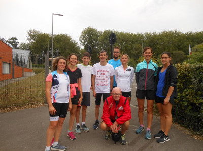Une séance de côtes ce lundi pour nos triathlètes