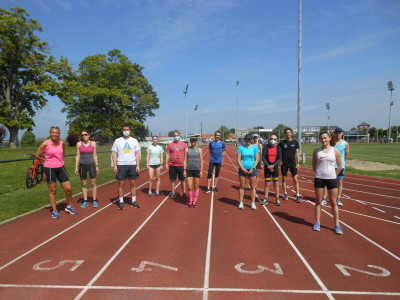 14 x 200 mètres à 100% de vma pour nos triathlètes ce samedi 29 mai 